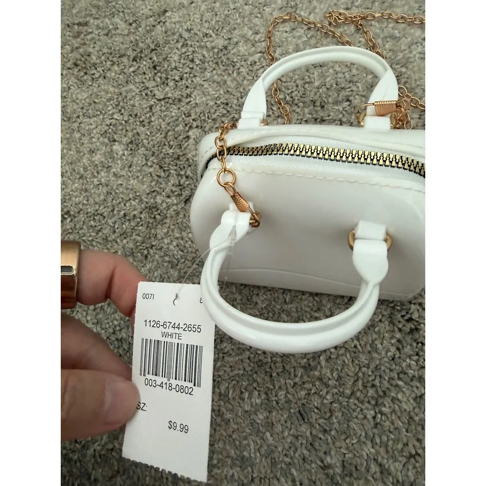 Mini White Jelly Purse with Gold Chain – NWT